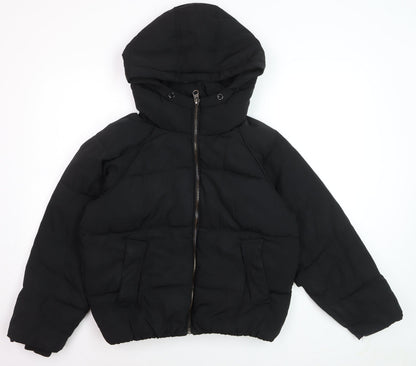 Pull & Bear Women’s Black XS Hooded Puffer Jacket Winter Coat