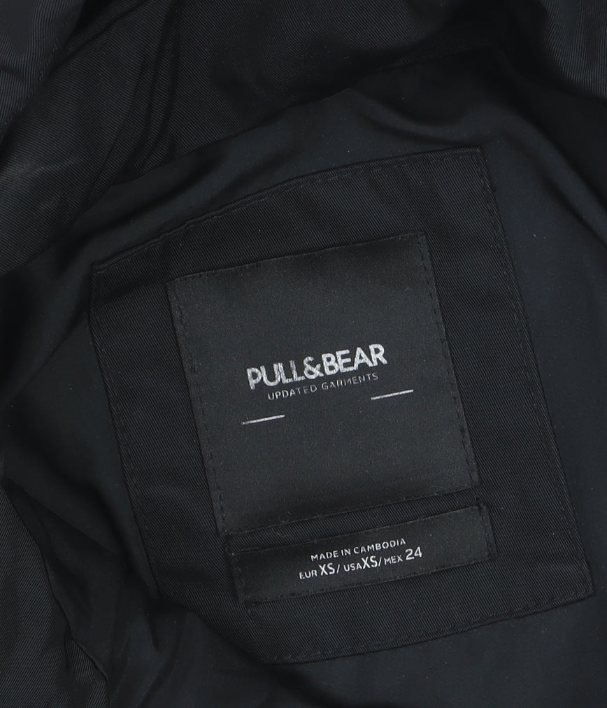Pull & Bear Women’s Black XS Hooded Puffer Jacket Winter Coat