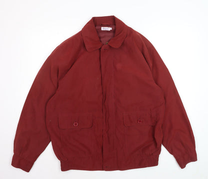 Damart Men's Red Bomber Jacket Size 38 Regular Lined Classic Style