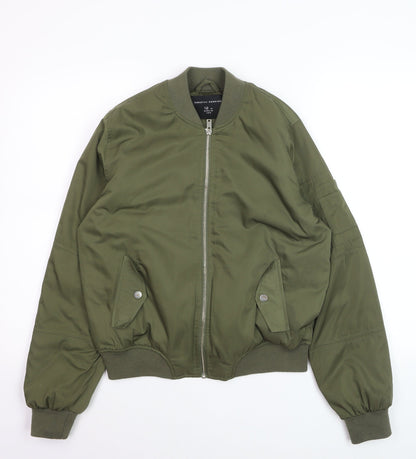 Dorothy Perkins Women Green Size 12 Bomber Jacket Casual Zip Front