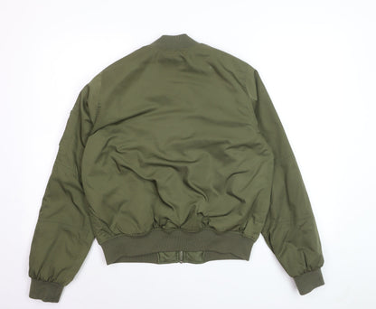 Dorothy Perkins Women Green Size 12 Bomber Jacket Casual Zip Front
