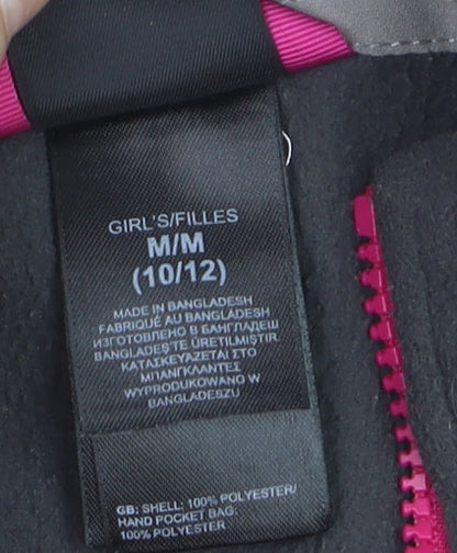 The North Face Girls Black Full Zip Fleece Hoodie Sweatshirt M 10-12 Years