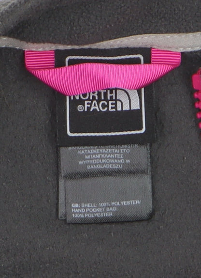 The North Face Girls Black Full Zip Fleece Hoodie Sweatshirt M 10-12 Years