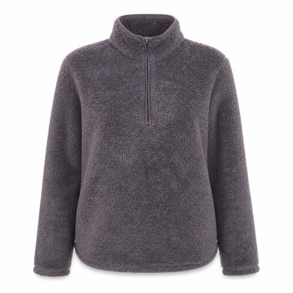 H&M Women Grey XS 1/2 Zip Fleece Pullover Sweatshirt