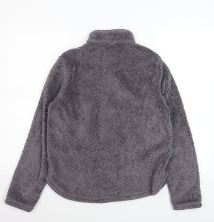 H&M Women Grey XS 1/2 Zip Fleece Pullover Sweatshirt