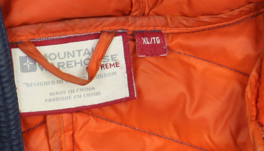 Mountain Warehouse Men's Blue XL Hooded Down Puffer Jacket