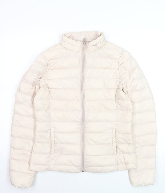 Marks and Spencer Women's Pink Puffer Jacket Size 10 Quilted Lightweight