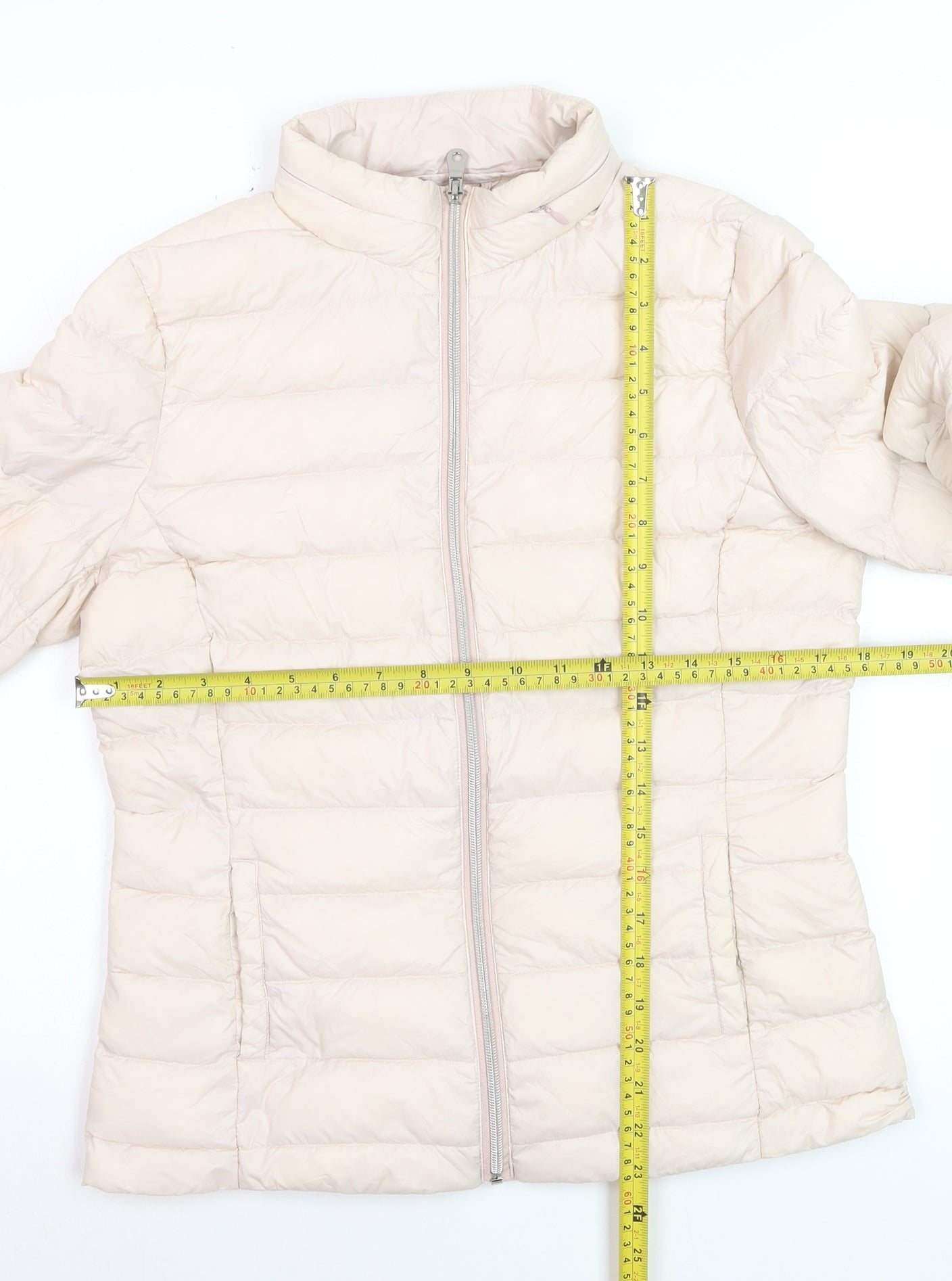 Marks and Spencer Women's Pink Puffer Jacket Size 10 Quilted Lightweight