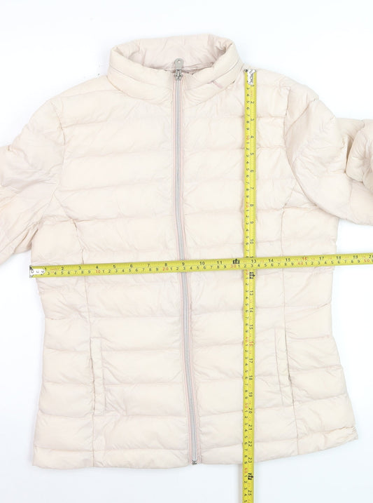 Marks and Spencer Women's Pink Puffer Jacket Size 10 Quilted Lightweight