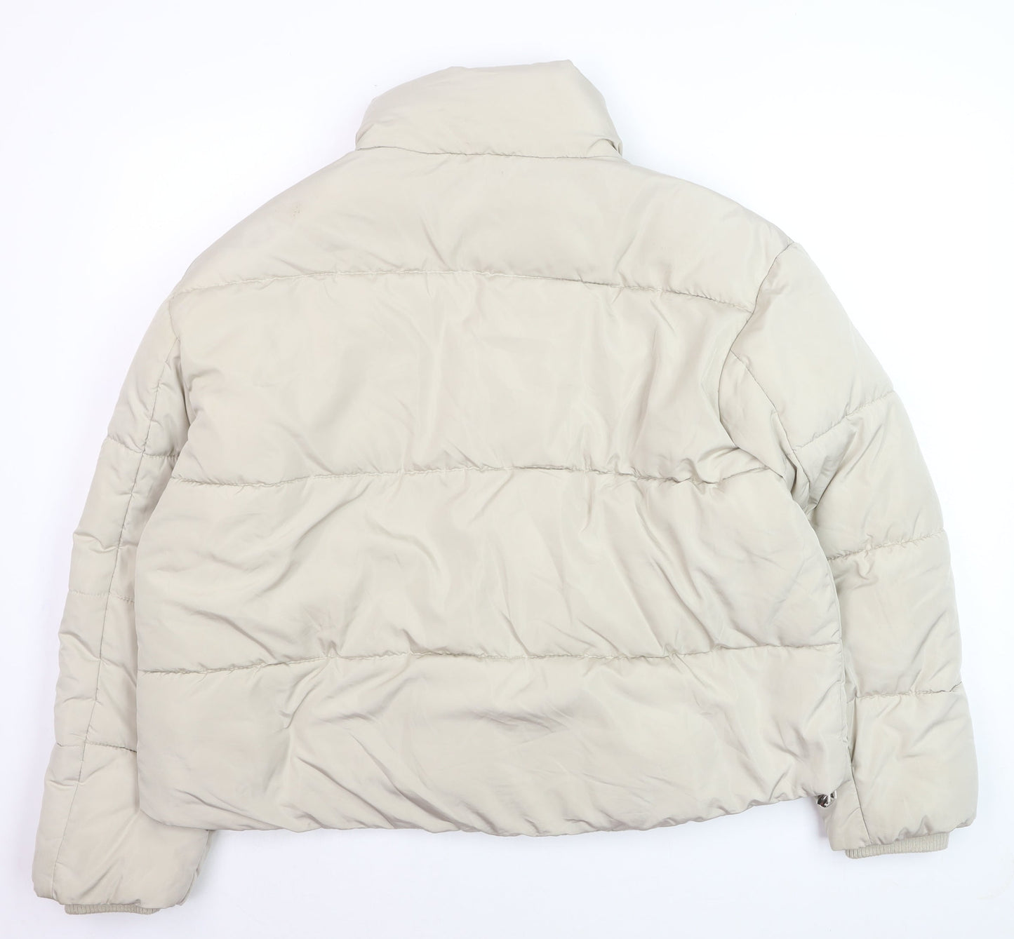 Primark Women's Beige XL Puffer Jacket Full Zip Winter Coat