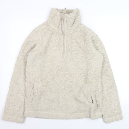 Marks and Spencer Women Beige Fleece 1/4 Zip Pullover Sweatshirt Size 12