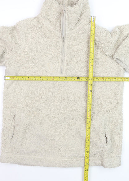 Marks and Spencer Women Beige Fleece 1/4 Zip Pullover Sweatshirt Size 12