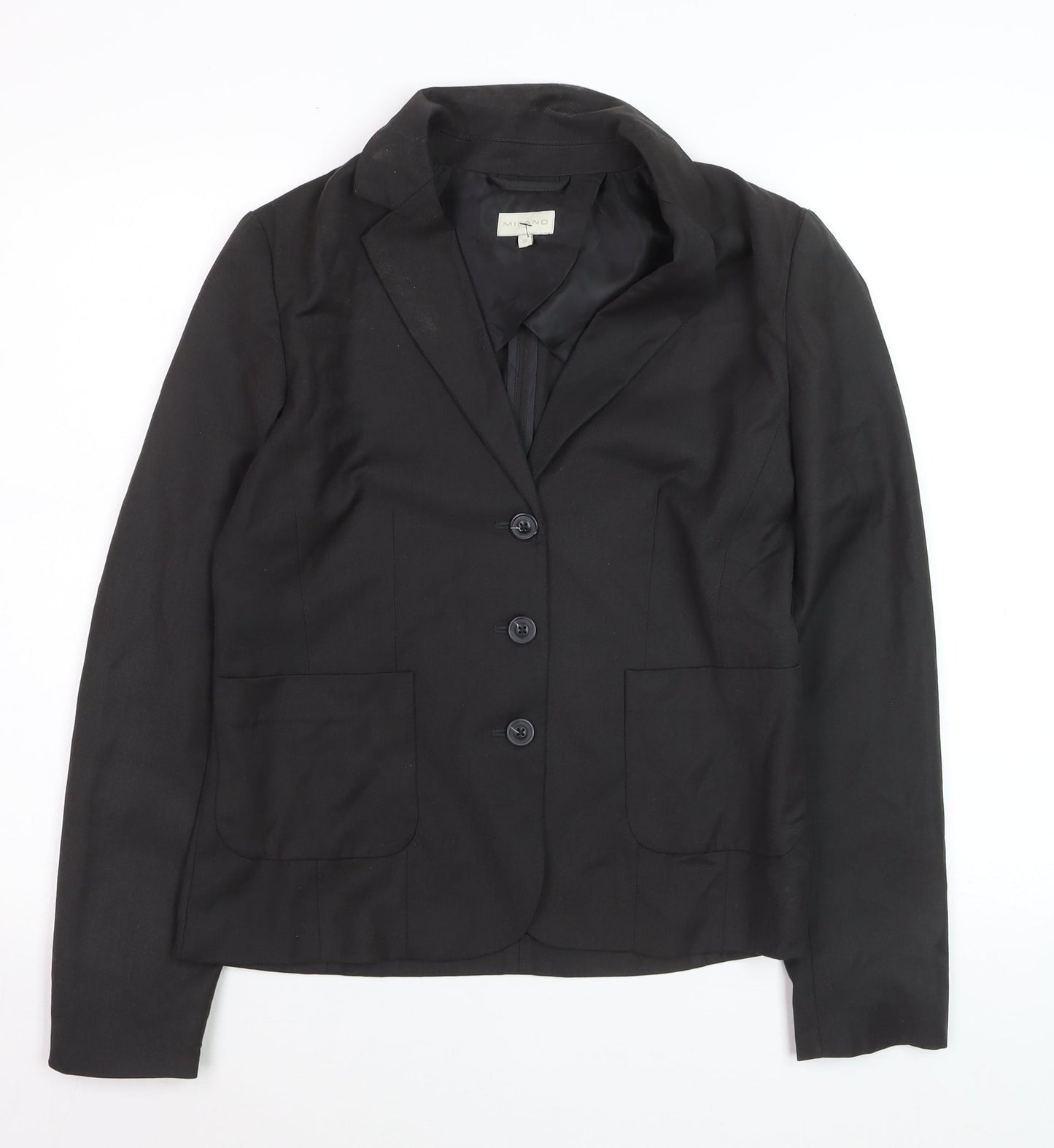 Milano Women Black Size 10 Classic Single-Breasted Blazer