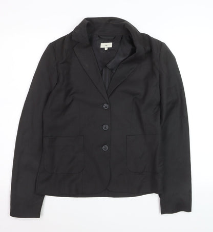 Milano Women Black Size 10 Classic Single-Breasted Blazer