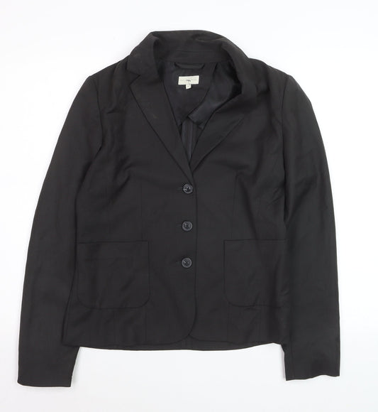 Milano Women Black Size 10 Classic Single-Breasted Blazer
