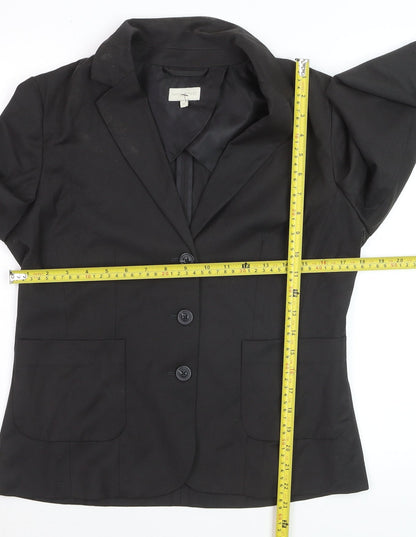 Milano Women Black Size 10 Classic Single-Breasted Blazer