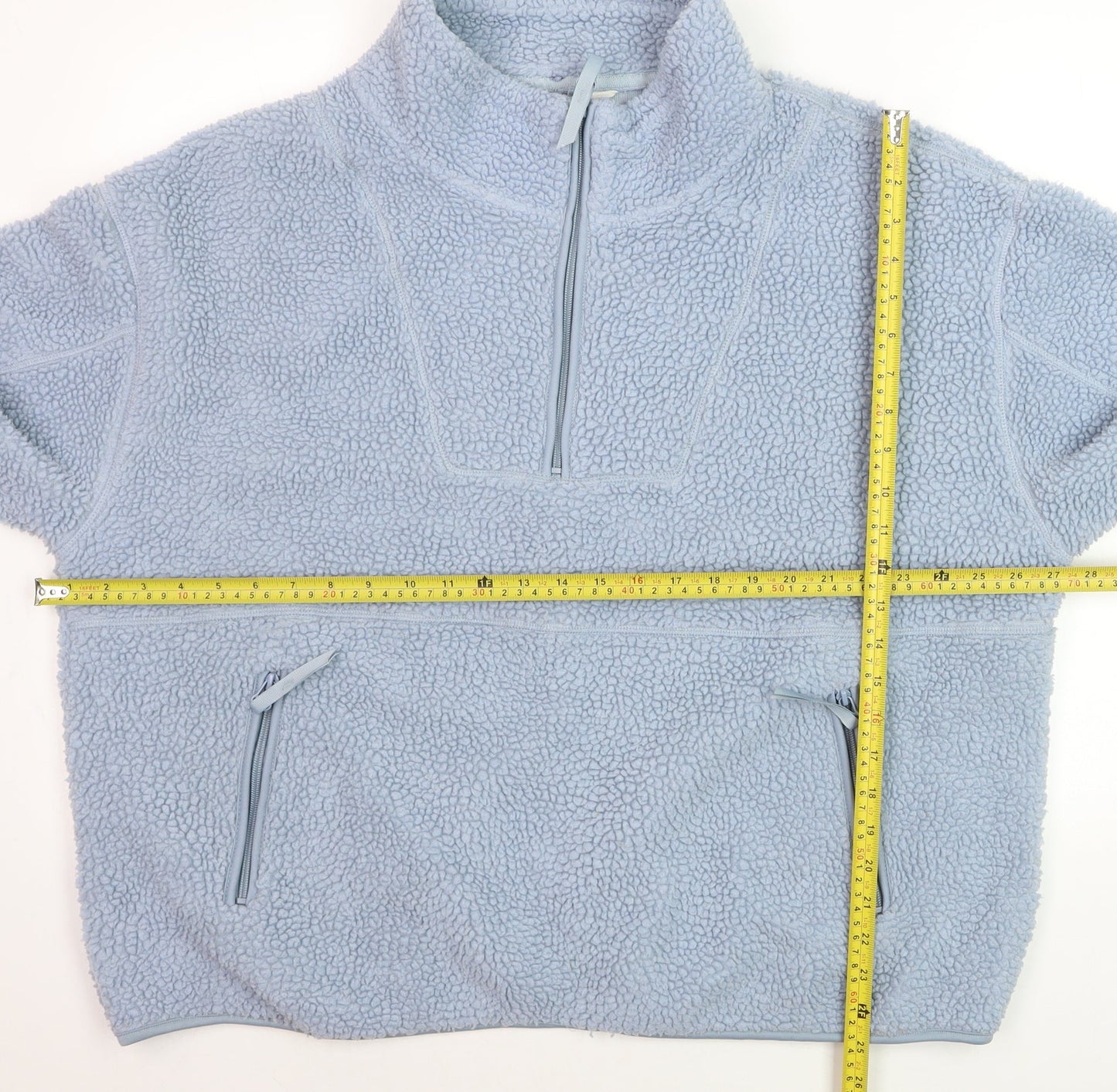 Primark Cares Women Blue 1/4 Zip Fleece Pullover Sweatshirt M