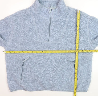 Primark Cares Women Blue 1/4 Zip Fleece Pullover Sweatshirt M