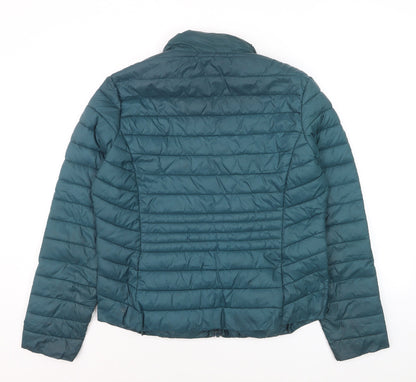 Primark Womens Green Medium Puffer Jacket Lightweight Quilted Coat
