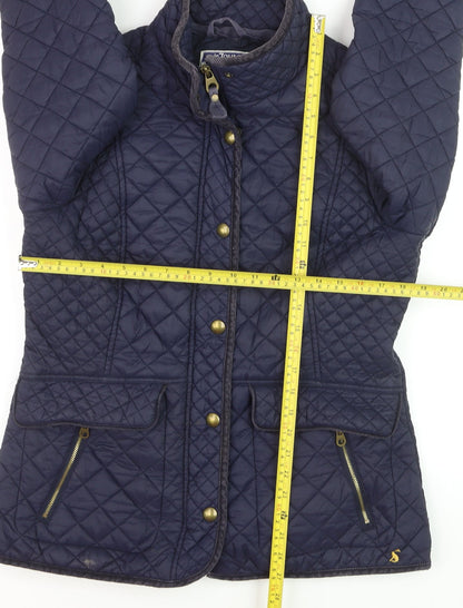Joules Women Blue Quilted Mid-Length Regular Fit Jacket Size 14