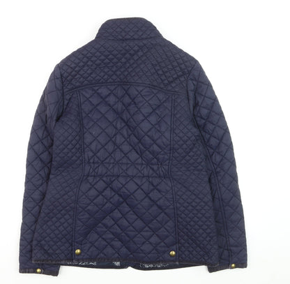 Joules Women Blue Quilted Mid-Length Regular Fit Jacket Size 14