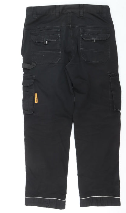 Wright Fits Men's Black Cargo Workwear Trousers 34W 31L Polyester Cotton