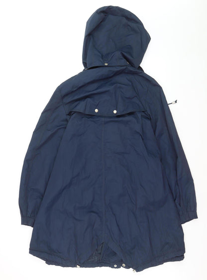 Marks and Spencer Women's Blue Hooded Parka Coat Size 10