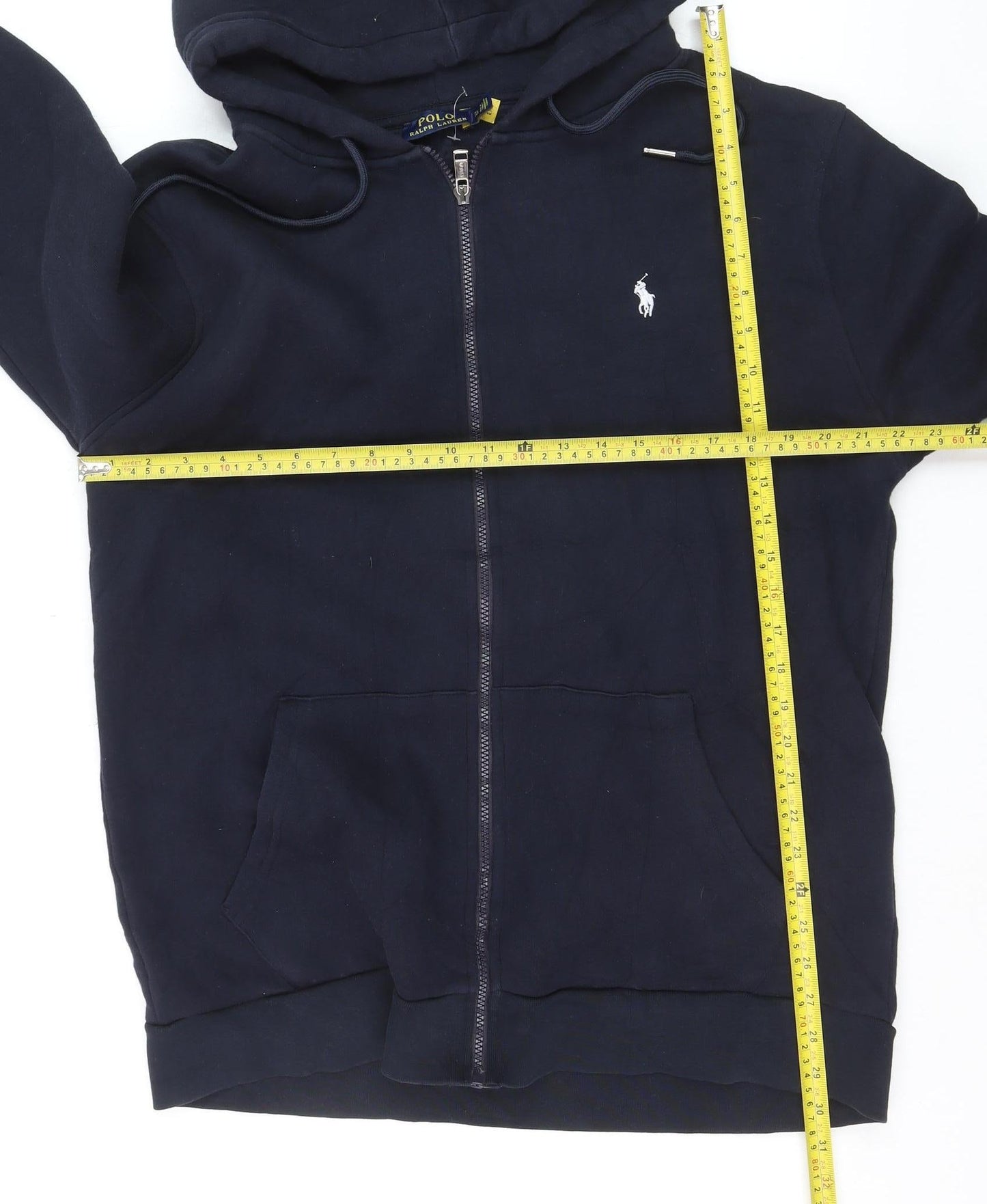 Ralph Lauren Men’s Navy Blue Full Zip Hoodie XL Cotton Fleece