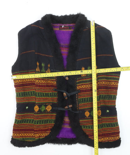 Nomads Women's Multicoloured Bohemian Embroidered Waistcoat Size S
