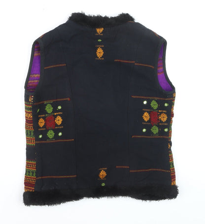 Nomads Women's Multicoloured Bohemian Embroidered Waistcoat Size S