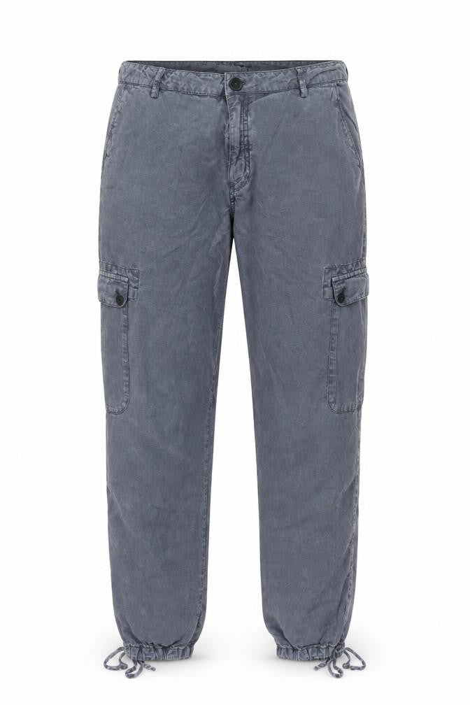 GANT Men Grey Cargo Trousers Size 16 Lightweight Linen Blend