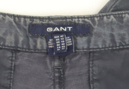 GANT Men Grey Cargo Trousers Size 16 Lightweight Linen Blend