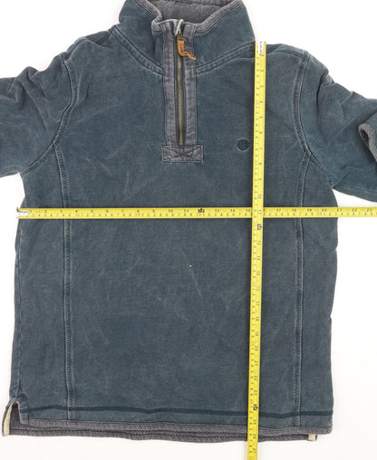 FatFace Men's Blue 1/4 Zip Cotton Henley Sweatshirt Size M