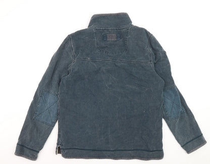 FatFace Men's Blue 1/4 Zip Cotton Henley Sweatshirt Size M
