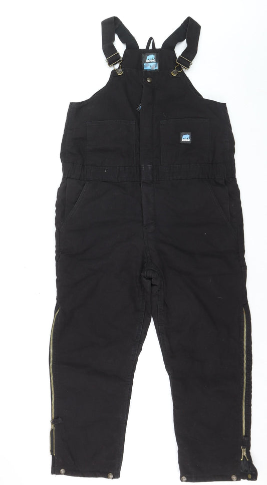 Berne Youth Black Insulated Snow Pants Lined Outdoor Bib Trousers Teen L