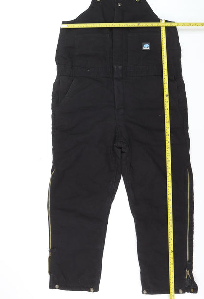 Berne Youth Black Insulated Snow Pants Lined Outdoor Bib Trousers Teen L