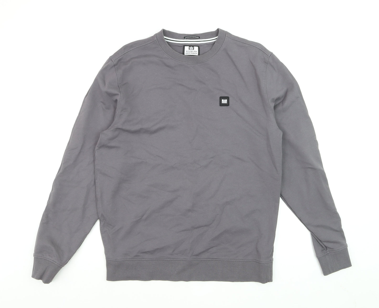 Weekend Offender Men's Grey Regular Fit Cotton Crew Neck Sweatshirt M