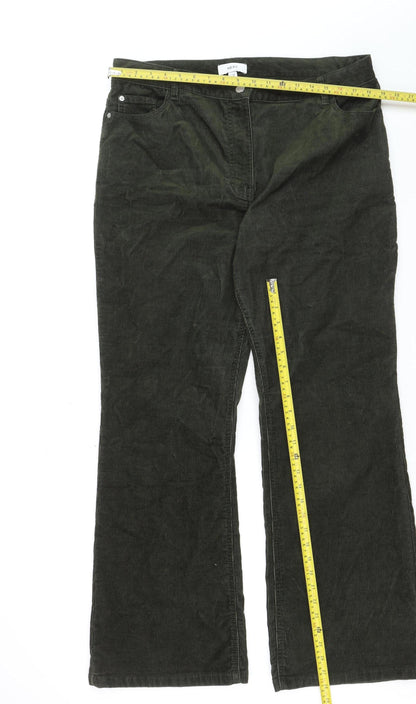 Next Men’s Green Corduroy Straight Trousers Size 16 Regular