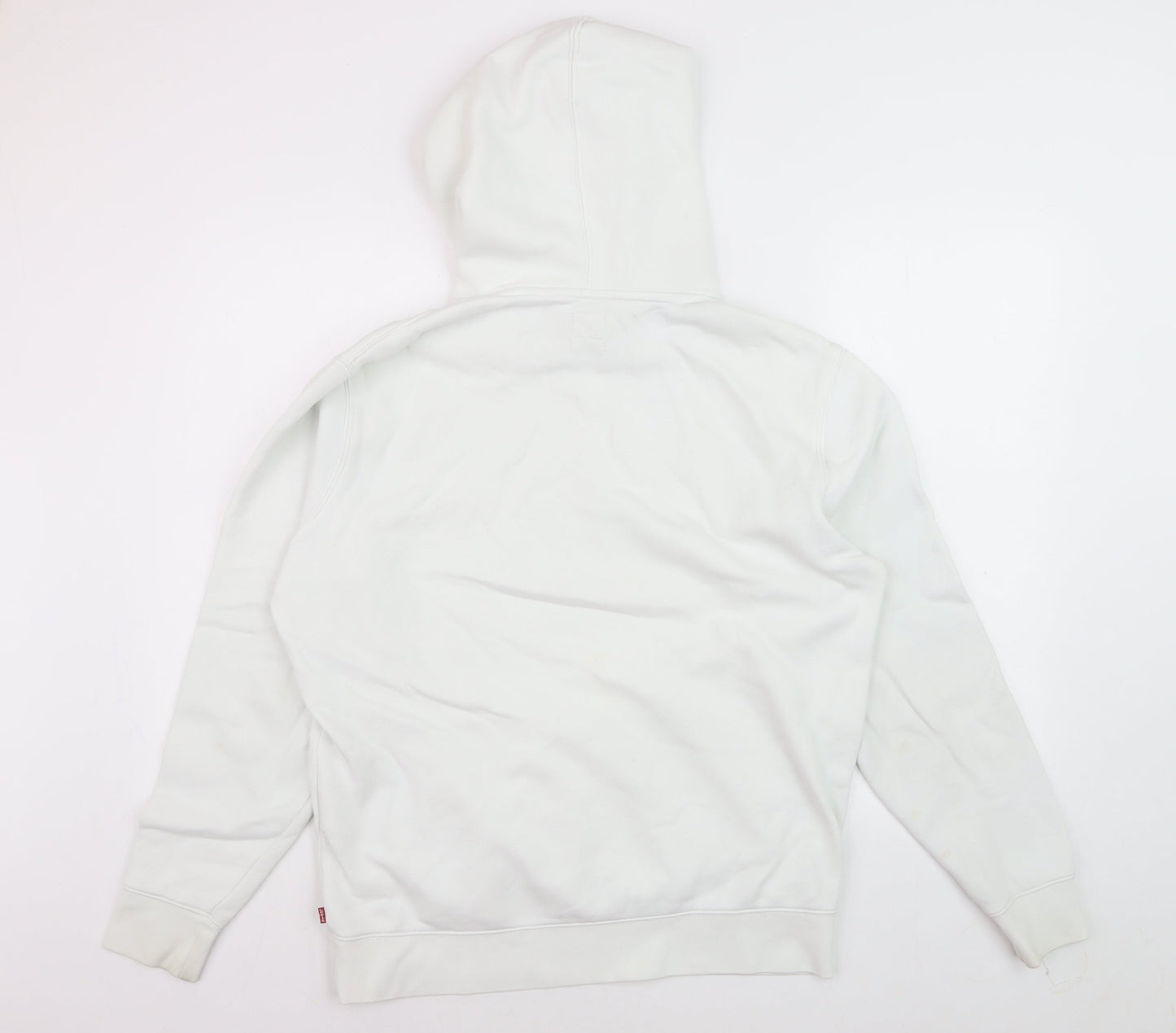 Levi's Men's White Pullover Hoodie Size M Graphic Logo Fleece