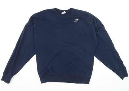Gymshark Mens Navy Blue Crew Neck Pullover Sweatshirt S