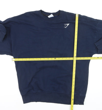 Gymshark Mens Navy Blue Crew Neck Pullover Sweatshirt S
