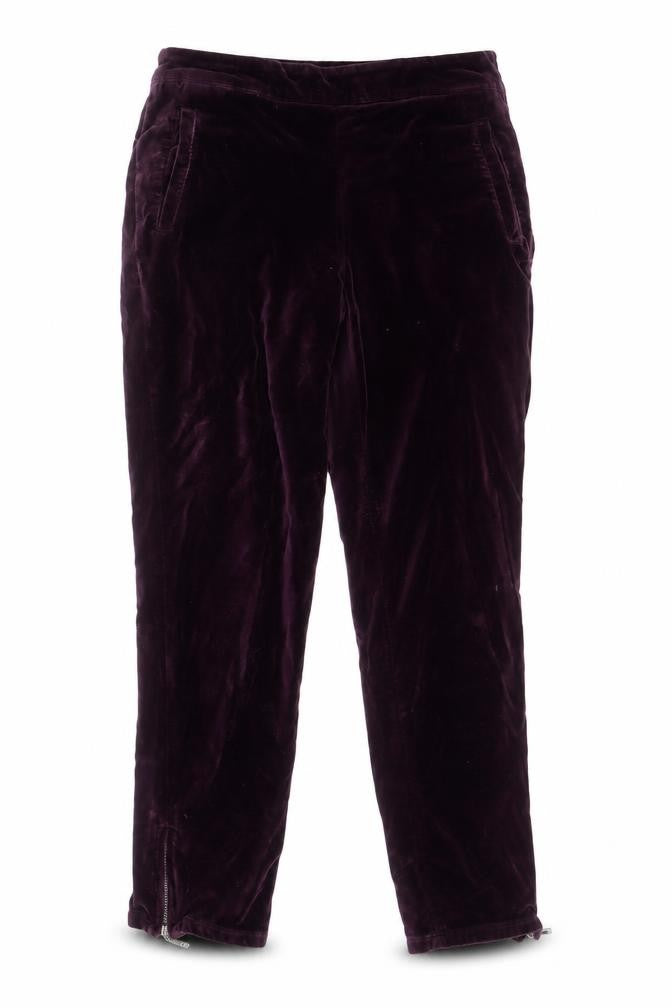 Fat Face Women's Purple Velvet Ankle Zip Trousers UK 8 Regular