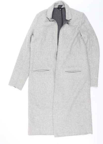 Long Tall Sally Women's Grey Wool Blend Long Overcoat Size 12