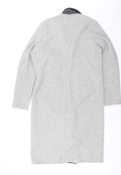 Long Tall Sally Women's Grey Wool Blend Long Overcoat Size 12