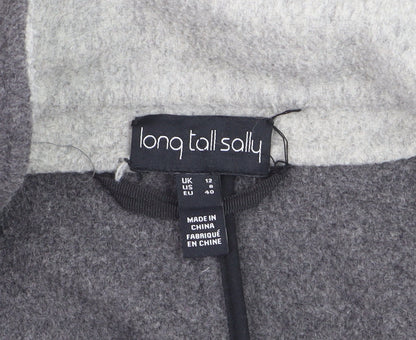Long Tall Sally Women's Grey Wool Blend Long Overcoat Size 12