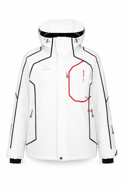 Eider Men's White L Waterproof Ski Jacket Hooded Insulated Lined