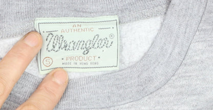 Wrangler Mens Grey Small Crew Neck Pullover Sweatshirt Classic Style