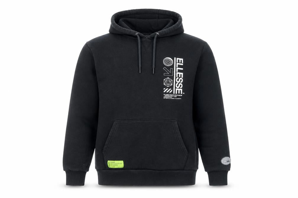 Ellesse Men's Black Pullover Hoodie M Regular Fit Graphic Logo