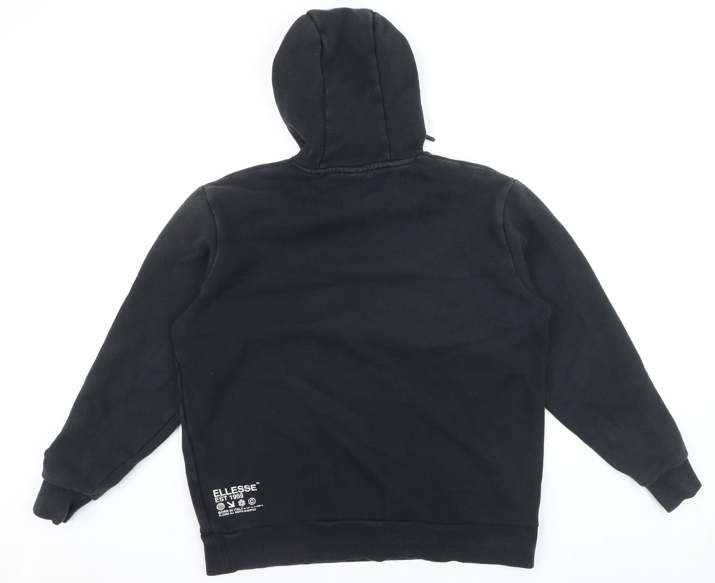 Ellesse Men's Black Pullover Hoodie M Regular Fit Graphic Logo