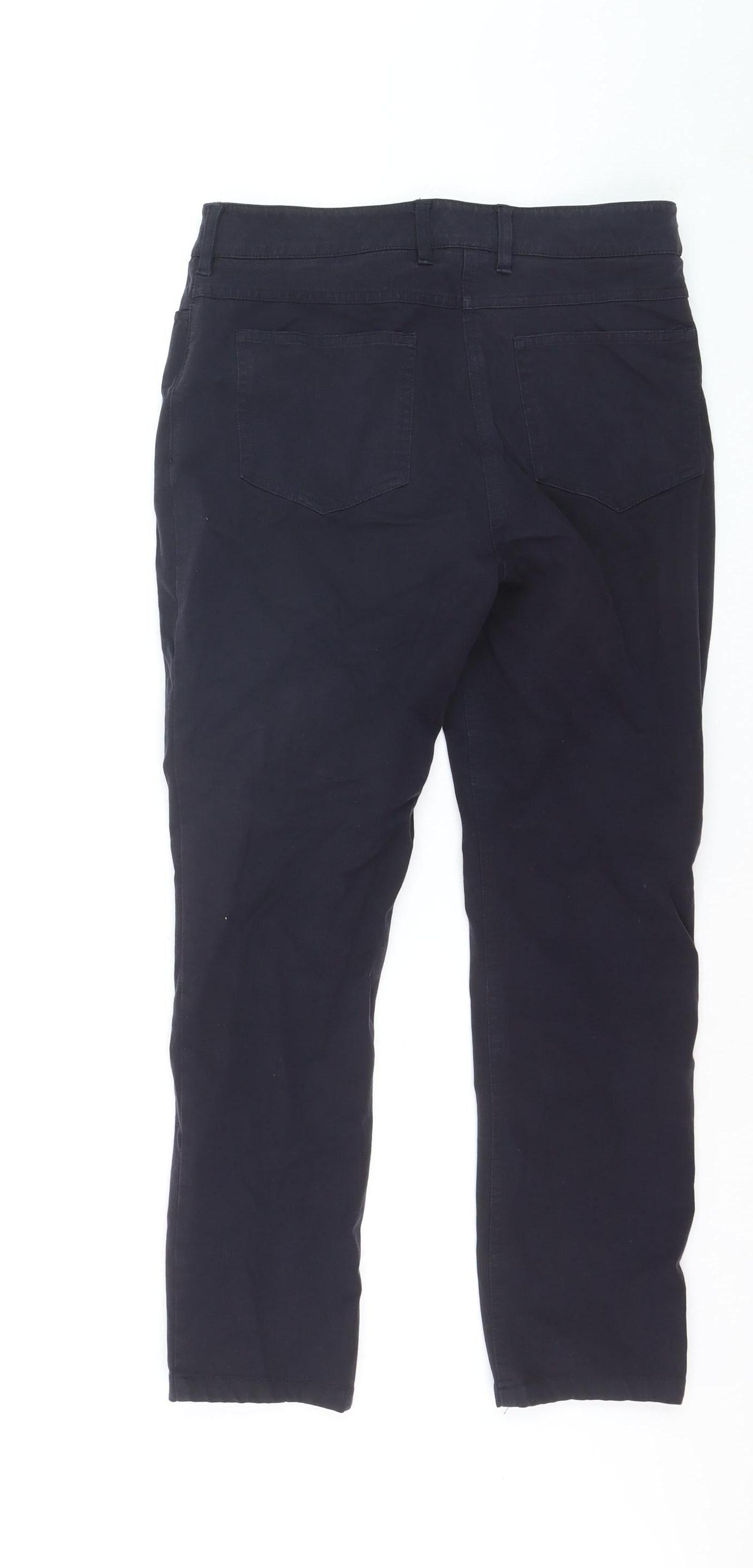 Hobbs Women's Blue Size 10 Chino Trousers Cotton Blend Slim Fit